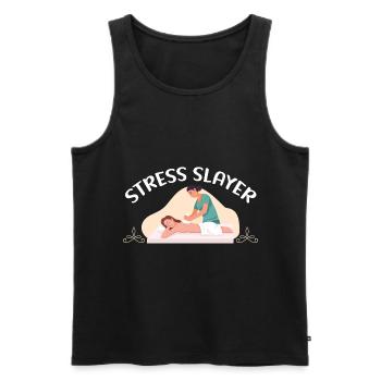 Stresstöter Massage-Therapeut Massage-Therapie - Männer Premium Bio Tank Top - Schwarz - Vorne - Michal (187cm)