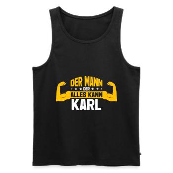 Karl Der Mann Der Alles Kann Vorname Karl - Männer Premium Bio Tank Top - Schwarz - Vorne - Michal (187cm)