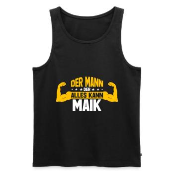 Maik Der Mann Der Alles Kann Vorname Maik - Männer Premium Bio Tank Top - Schwarz - Vorne - AI Model Male 178 light (178cm)