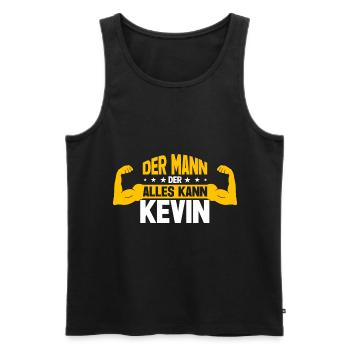 Kevin Der Mann Der Alles Kann Vorname Kevin - Männer Premium Bio Tank Top - Schwarz - Vorne - Michal (187cm)