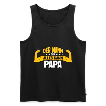Papa Der Mann Der Alles Kann Vorname Papa - Männer Premium Bio Tank Top - Schwarz - Vorne - AI Model Male 178 light (178cm)