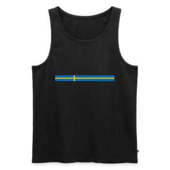 Sweden style stripes - Men's Premium Organic Tank Top - black - Front - AI Model Male 178 light (178cm)