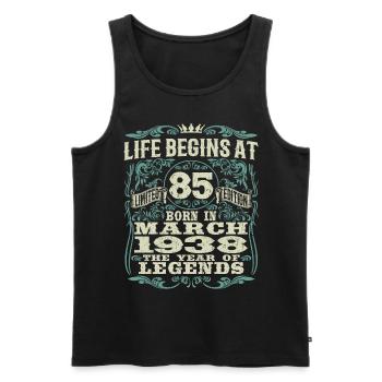 85 years old - birthday 1938 - born in march 1938 - Men's Premium Organic Tank Top - black - Front - Michal (187cm)