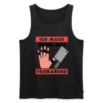 Ich mach dann mal feierabend Metzger Fleischer - Männer Premium Bio Tank Top - Schwarz - Vorne - Michal (187cm)
