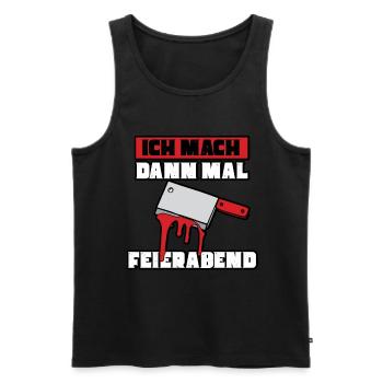 Ich mach dann mal feierabend Metzger Fleischer - Männer Premium Bio Tank Top - Schwarz - Vorne - Michal (187cm)
