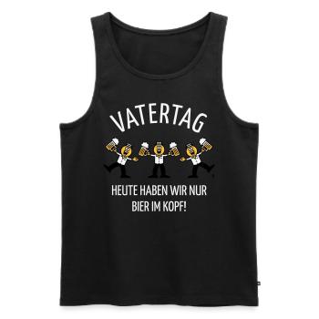 Vatertag – Bier Im Kopf (Karikatur Tanz / 3C / W) - Männer Premium Bio Tank Top - Schwarz - Vorne - Michal (187cm)