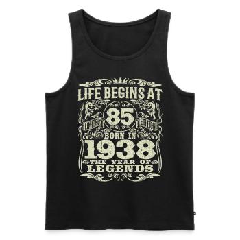85 years old - birthday 1938 - born in 1938 - Men's Premium Organic Tank Top - black - Front - Michal (187cm)
