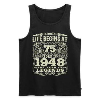 75 Jahre alt - Geburtstag 1948 - 1948 geboren - Männer Premium Bio Tank Top - Schwarz - Vorne - Michal (187cm)