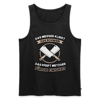 metzger für die ewigkeit - Männer Premium Bio Tank Top - Schwarz - Vorne - Michal (187cm)