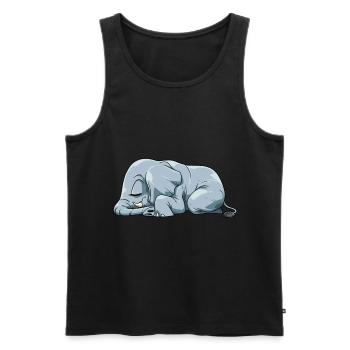 Niedlicher Schlafender Elefant - Männer Premium Bio Tank Top - Schwarz - Vorne - AI Model Male 178 light (178cm)