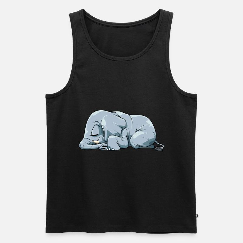Niedlicher Schlafender Elefant - Männer Premium Bio Tank Top - Schwarz