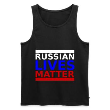 Russian Lives Matter - Russie Russie Russie - Débardeur bio Premium Homme - noir - Devant - Michal (187cm)