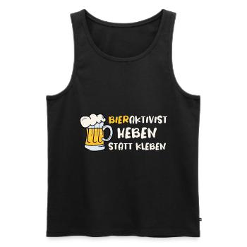Bieraktivist Heben statt Kleben - Männer Premium Bio Tank Top - Schwarz - Vorne - Michal (187cm)
