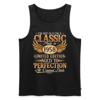 Vintage 1958 Vintage Retro Cadeau d’anniversaire - Débardeur bio Premium Homme - noir - Devant - Michal (187cm)
