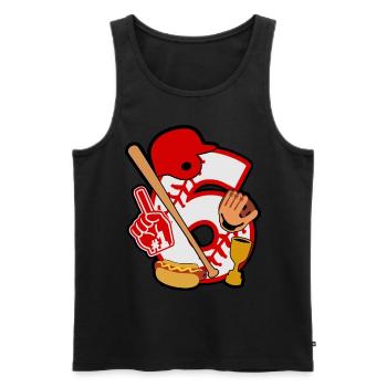 Baseball 6. Geburtstagsparty Nummer 6 - 6 Jahre - Männer Premium Bio Tank Top - Schwarz - Vorne - Michal (187cm)