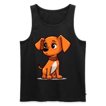 Niedliches Hundedesign für Hundebesitzer - Männer Premium Bio Tank Top - Schwarz - Vorne - AI Model Male 178 light (178cm)