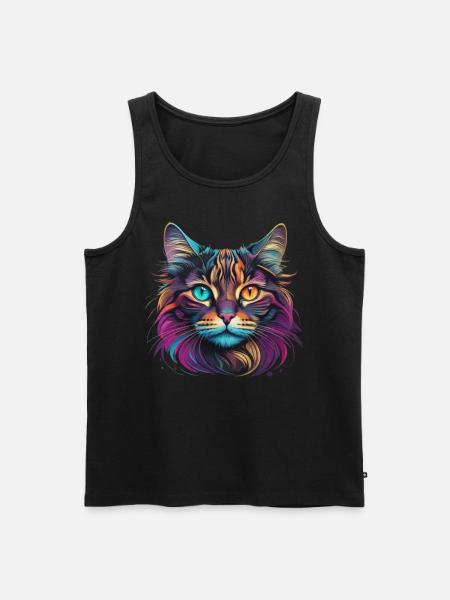 Cat Head - Men's Premium Organic Tank Top - black