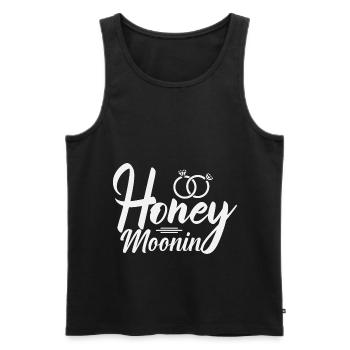 Honeymoonine - Men's Premium Organic Tank Top - black - Front - AI Model Male 178 light (178cm)