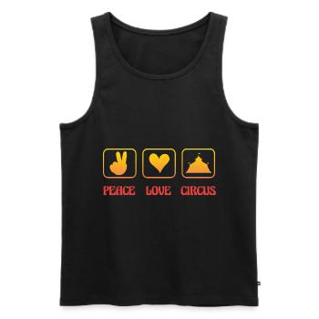 Peace Love Circus - Men's Premium Organic Tank Top - black - Front - Michal (187cm)