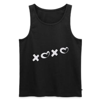 Romantic XOXO design with heart symbols – for Ve - Men's Premium Organic Tank Top - black - Front - AI Model Male 178 light (178cm)