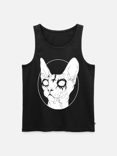 Black Metal Sphynx Cat I Goth et Death Metal T-Sh - Débardeur bio Premium Homme - noir