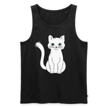 White Main Coon Cat Cat Outfit for - Men's Premium Organic Tank Top - black - Front - Michal (187cm)