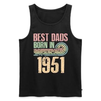 Die Besten Väter Sind 1951 Geboren, 72 Jahre Alt, - Männer Premium Bio Tank Top - Schwarz - Vorne - Michal (187cm)