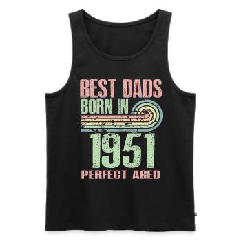 Die Besten Väter Sind 1951 Geboren, 72 Jahre Alt, - Männer Premium Bio Tank Top - Schwarz - Vorne - Michal (187cm)