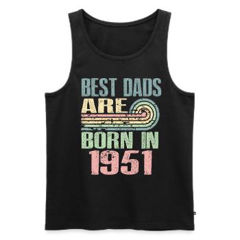 Die Besten Väter Sind 1951 Geboren, 72 Jahre Alt, - Männer Premium Bio Tank Top - Schwarz - Vorne - Michal (187cm)