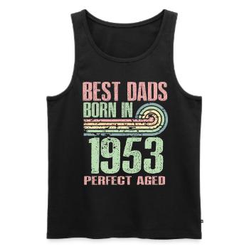 The best fathers were born in 1953, 70 years old, - Men's Premium Organic Tank Top - black - Front - Michal (187cm)
