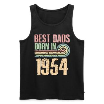 Die Besten Väter Sind 1954 Geboren, 69 Jahre Alt, - Männer Premium Bio Tank Top - Schwarz - Vorne - Michal (187cm)