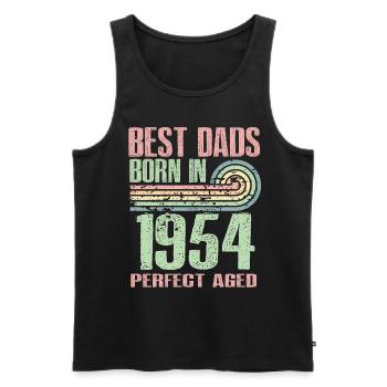 Die Besten Väter Sind 1954 Geboren, 69 Jahre Alt, - Männer Premium Bio Tank Top - Schwarz - Vorne - Michal (187cm)