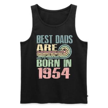 Die Besten Väter Sind 1954 Geboren, 69 Jahre Alt, - Männer Premium Bio Tank Top - Schwarz - Vorne - Michal (187cm)