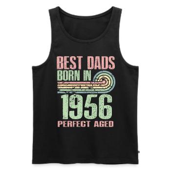Die Besten Väter Sind 1956 Geboren, 67 Jahre Alt, - Männer Premium Bio Tank Top - Schwarz - Vorne - Michal (187cm)