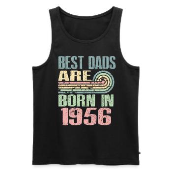 Die Besten Väter Sind 1956 Geboren, 67 Jahre Alt, - Männer Premium Bio Tank Top - Schwarz - Vorne - Michal (187cm)