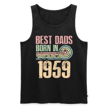 Die Besten Väter Sind 1959 Geboren, 64 Jahre Alt, - Männer Premium Bio Tank Top - Schwarz - Vorne - Michal (187cm)