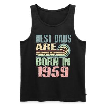 Die Besten Väter Sind 1959 Geboren, 64 Jahre Alt, - Männer Premium Bio Tank Top - Schwarz - Vorne - Michal (187cm)