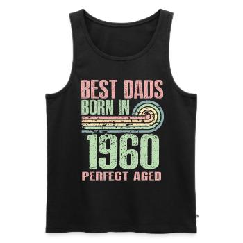 Die Besten Väter Sind 1960 Geboren, 63 Jahre Alt, - Männer Premium Bio Tank Top - Schwarz - Vorne - Michal (187cm)