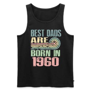 Die Besten Väter Sind 1960 Geboren, 63 Jahre Alt, - Männer Premium Bio Tank Top - Schwarz - Vorne - Michal (187cm)
