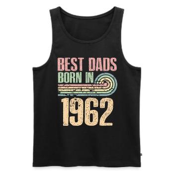 Die Besten Väter Sind 1962 Geboren, 61 Jahre Alt, - Männer Premium Bio Tank Top - Schwarz - Vorne - Michal (187cm)