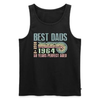 The best fathers were born in 1964, 59 years old, - Men's Premium Organic Tank Top - black - Front - AI Model Male 178 light (178cm)