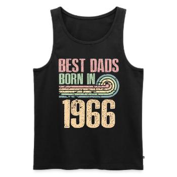 Die Besten Väter Sind 1966 Geboren, 57 Jahre Alt, - Männer Premium Bio Tank Top - Schwarz - Vorne - AI Model Male 178 light (178cm)