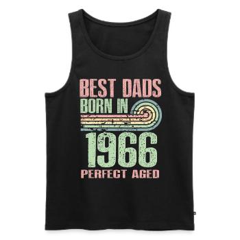 Die Besten Väter Sind 1966 Geboren, 57 Jahre Alt, - Männer Premium Bio Tank Top - Schwarz - Vorne - AI Model Male 178 light (178cm)