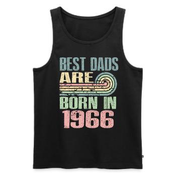 Die Besten Väter Sind 1966 Geboren, 57 Jahre Alt, - Männer Premium Bio Tank Top - Schwarz - Vorne - AI Model Male 178 light (178cm)