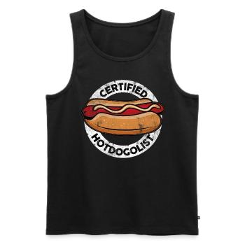 Cool Hot Dog Design for Men Women Boys Sausage - Men's Premium Organic Tank Top - black - Front - Michal (187cm)