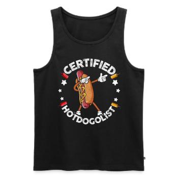 Cool Hot Dog Design for Men Women Boys Sausage - Men's Premium Organic Tank Top - black - Front - Michal (187cm)
