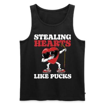 Herzen Stehlen Wie Pucks Funny Kids Boys - Männer Premium Bio Tank Top - Schwarz - Vorne - Michal (187cm)