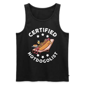 Conception de hot-dog cool pour hommes, femmes, garçons - Débardeur bio Premium Homme - noir - Devant - Michal (187cm)