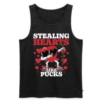 Herzen Stehlen Wie Pucks Lustige Kinder Jungs - Männer Premium Bio Tank Top - Schwarz - Vorne - Michal (187cm)