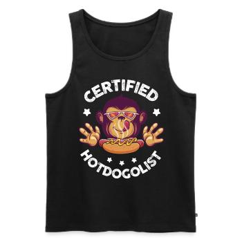 Cool hot dog design for men, women, boys, - Men's Premium Organic Tank Top - black - Front - AI Model Male 178 light (178cm)